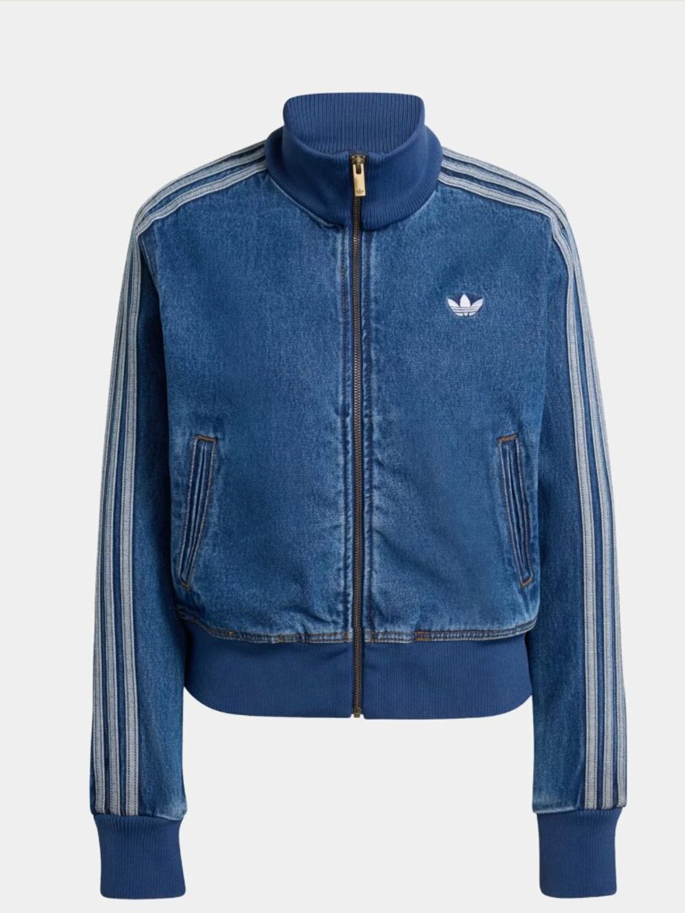 NWT!!! Adidas Originals - Firebird Denim Track Jacket in Vintage Blue - Small